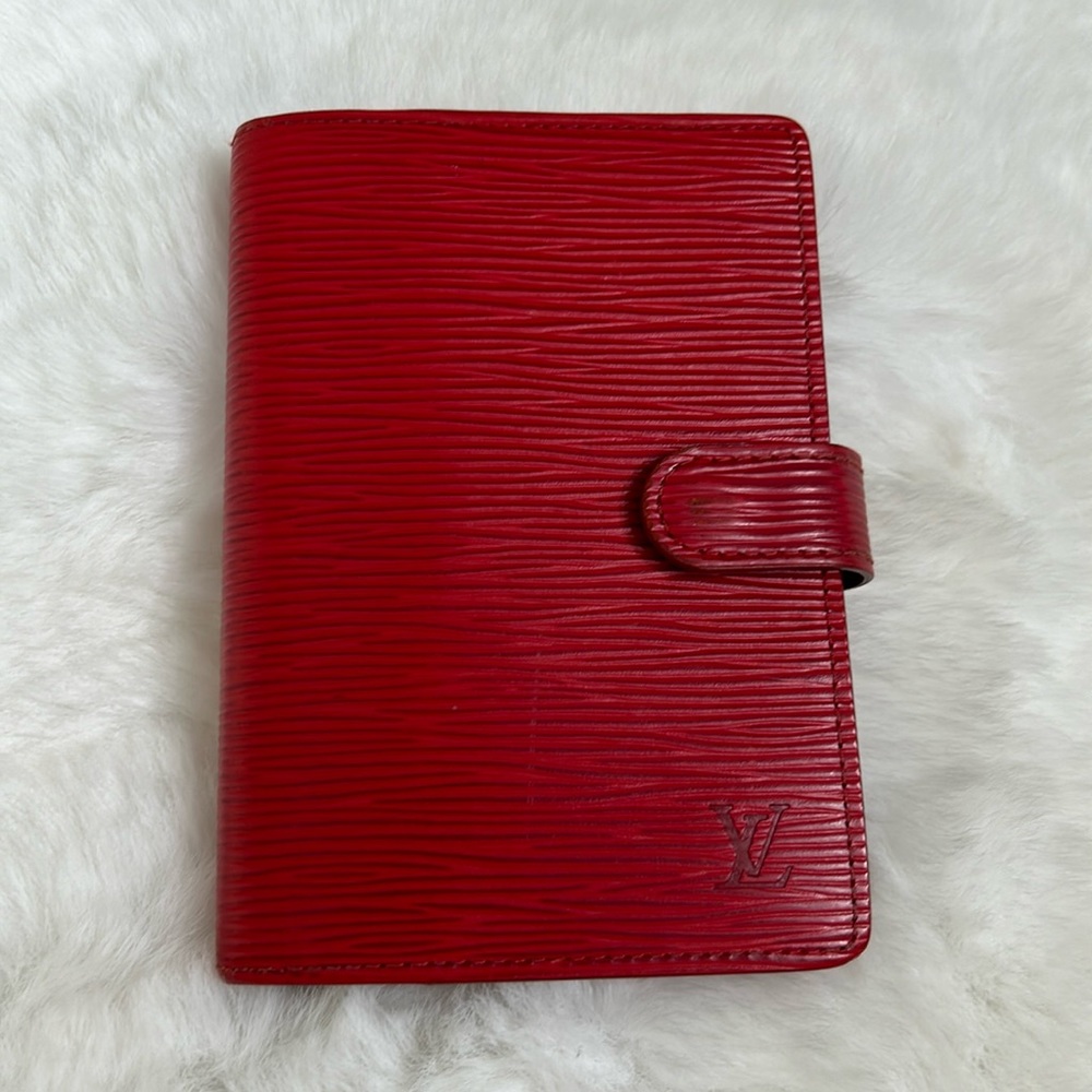Louis Vuitton Red Epi Leather PM Agenda wallet